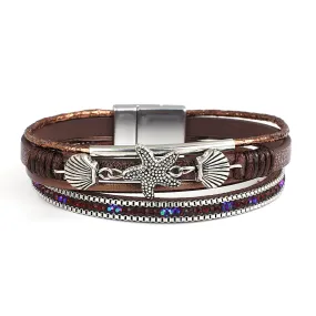 'Sea Life' Charm Cuff Bracelet - brown