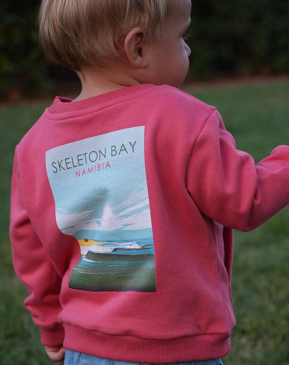 Skeleton Bay Sweatshirt with kangaroo pocket red- Kids