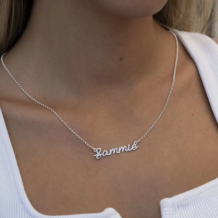 Sterling Silver Signature Nameplate Necklace