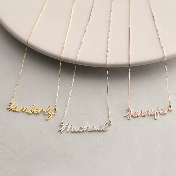 Sterling Silver Signature Nameplate Necklace