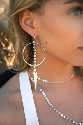 Warrior Of My Dreams Silver Hoops